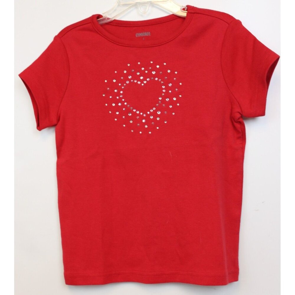 2009 Gymboree Valentine's Day Shirt sz 6 7 10 NWT Short Sleeve Heart Rhinestone